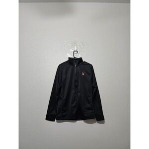 Spyder Full Zip Jacket Women's Small Black Red Logo Athletic Performance Jacket
